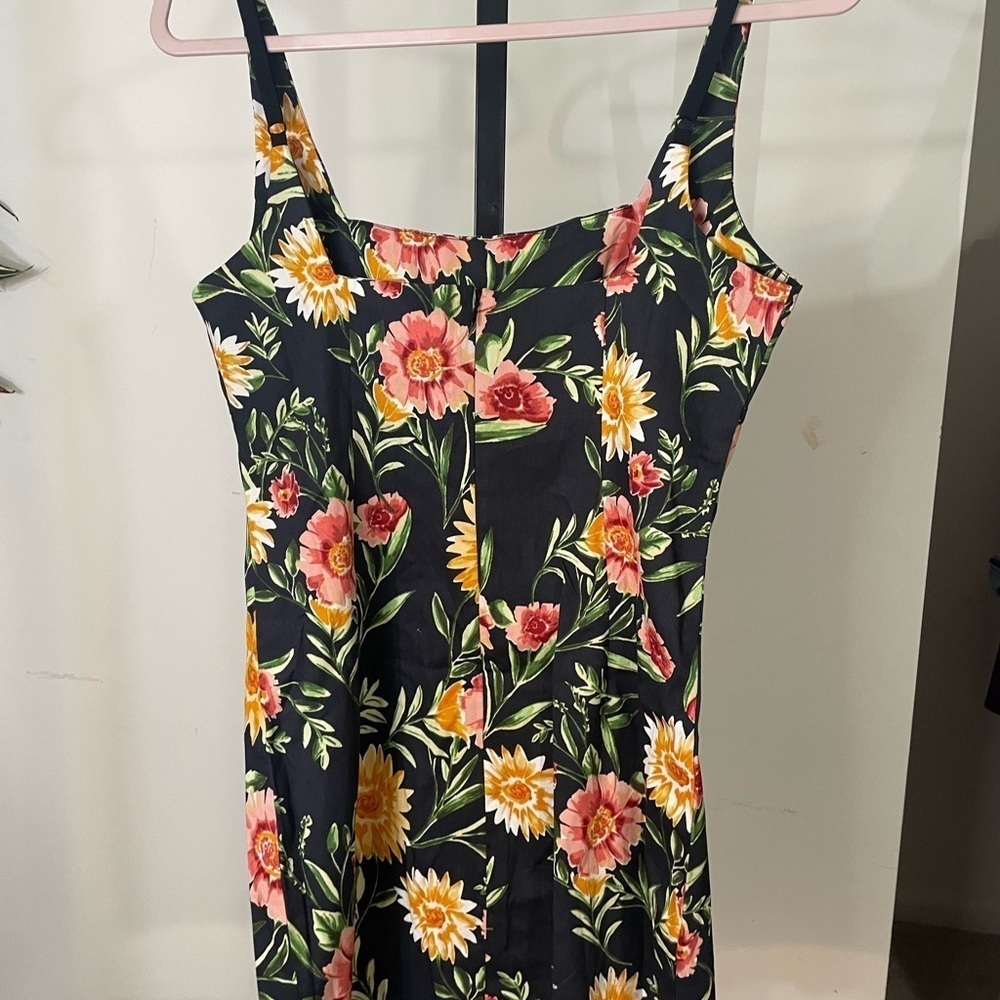 NWT Olivaceous Floral Cotton Mini Dress, Size Large. Cocktail, wedding, 90s - Picture 3 of 8